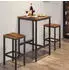 Vasagle Bartisch-Set 3-teilig, 60x60x90cm, Holz/Metall, Vintagebraun-Schwarz