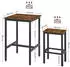 Vasagle Bartisch-Set 3-teilig, 60x60x90cm, Holz/Metall, Vintagebraun-Schwarz