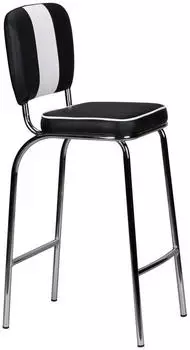Finebuy American Diner Barhocker Kunstleder Schwarz/Wei&szlig;, Sitzh&ouml;he 76cm (SuVa2790_1)