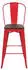 Mendler Barhocker HWC-A73 inkl. Holz-Sitzfläche, Barstuhl Tresenhocker mit Lehne, Metall Industriedesign rot