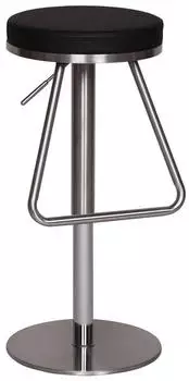 Finebuy Barhocker Kunstleder Schwarz Edelstahl h&ouml;henverstellbar 57-79cm (SuVa1278_1)