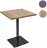 Mendler HWC-H10 Bistrotisch Industrial Ulme Massivholz/Metall 70x70cm hellbraun (103062)