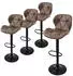 ML-Design Barhocker 4er Set, Kunstleder, Braun, höhenverstellbar, 360° drehbar