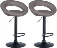 Clp - 2er Set Barhocker Olinda Stoff Grau Schwarz