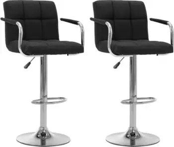 vidaXL Barhocker 2er-Set Stoff, Schwarz (283425)