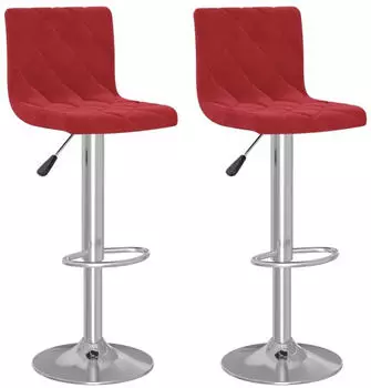 vidaXL Barhocker 2er-Set Weinrot Samt (333693)