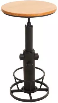 Mendler HWC-N20 Bartisch Bistrotisch h&ouml;henverstellbar Massivholz &Oslash;61cm natur (106033)