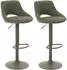 Mendler HWC-N64 Barhocker 2er-Set, Kunstleder drehbar, grün (158922)
