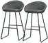 ML-Design Barhocker mit Rückenlehne Anthrazit Metall/Stoff 75cm 2er-Set
