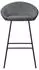 ML-Design Barhocker mit Rückenlehne Anthrazit Metall/Stoff 75cm 2er-Set