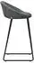 ML-Design Barhocker mit Rückenlehne Anthrazit Metall/Stoff 75cm 2er-Set