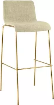 CLP Hover Barhocker Stoffbezug Metallgestell Goldoptik stapelbar, creme (327062)