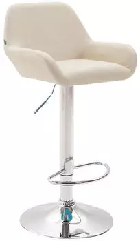CLP Barhocker Braga Kunstleder, drehbar, h&ouml;henverstellbar, creme/chrom (308990)