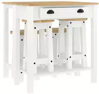 vidaXL 5-tlg. Bar-Set Wei&szlig; Massivholz Kiefer