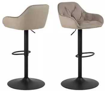 Actona Brooke Barhocker Samt Beige drehbar 52x109x52cm