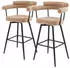 ML-Design Barhocker 2er Set Teddy-Stoff Braun 76cm 360° drehbar mit Armlehnen