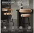 ML-Design Barhocker 2er Set Teddy-Stoff Braun 76cm 360° drehbar mit Armlehnen