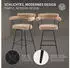 ML-Design Barhocker 2er Set Teddy-Stoff Braun 76cm 360° drehbar mit Armlehnen