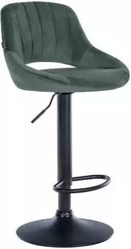 CLP Milet Barhocker Samt h&ouml;henverstellbar drehbar, gr&uuml;n/schwarz (322440)