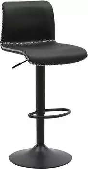 CLP Henchy Barhocker Kunstleder h&ouml;henverstellbar drehbar mit R&uuml;ckenlehne, Schwarz (326292)