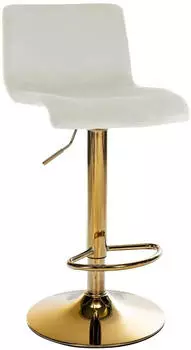 CLP Hover Barhocker Samtbezug h&ouml;henverstellbar drehbar, Creme/Gold (327049)