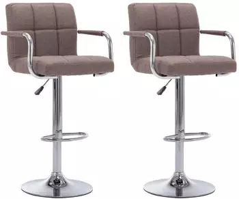 vidaXL Barhocker 2er-Set Stoff Taupegrau (283428)