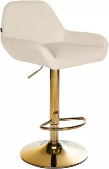 CLP Braga Barhocker Kunstleder, h&ouml;henverstellbar, drehbar, creme/gold (325363)
