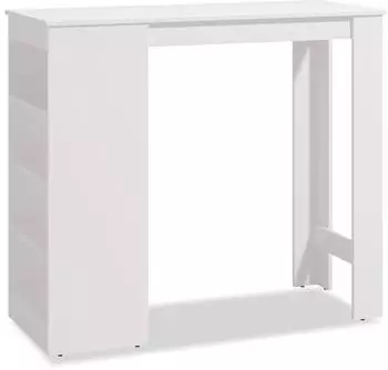 Homestyle4u Bartisch 120x105x50cm, wei&szlig;/Eiche, mit Regal (2530)