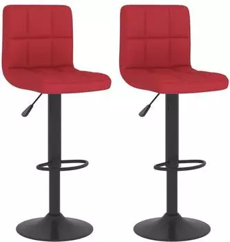 vidaXL Barhocker weinrot, Stoff, 2er-Set (334290)