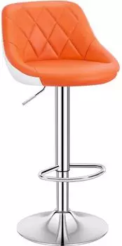Woltu Barhocker höhenverstellbar, drehbar, Kunstleder, orange (BH30or-1)