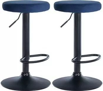 CLP Barhocker Ponte Samt, drehbar, h&ouml;henverstellbar, 2er-Set