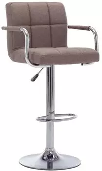 vidaXL Barhocker Stoff Taupe, drehbar, h&ouml;henverstellbar 63-83cm (283418)