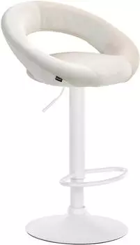 CLP Olinda Barhocker Samt, h&ouml;henverstellbar, drehbar, creme/wei&szlig; (326000)