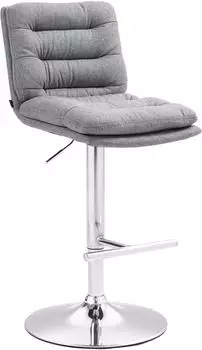 CLP Damar Barhocker Stoff Grau Chrom (322888)