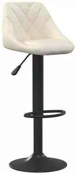 vidaXL Barhocker Samt, drehbar, h&ouml;henverstellbar, cremefarben (335337)