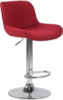 CLP Barhocker Lentini Stoff, rot, Chrom (318245)