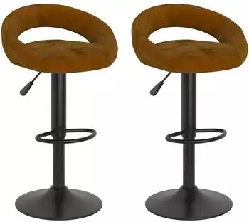 vidaXL Barhocker 2 Stk., braun, Samt (333267)