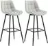 CLP Dartford Barhocker 2er-Set, Samt, Metall-Gestell, grau (325343)