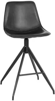 House Nordic Monaco Barhocker-Set 2er, schwarz, Textil (1001322)