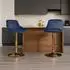 CLP Milet Barhocker 2er-Set, Samtbezug, höhenverstellbar, drehbar, blau (327807)