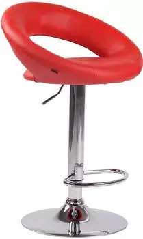 CLP Olinda Barhocker Kunstleder, h&ouml;henverstellbar, rot/chrom (312893)