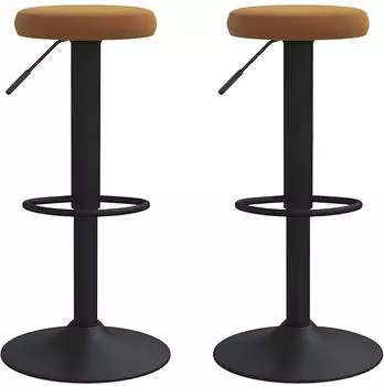 vidaXL Barhocker 2 Stk., Samt, braun