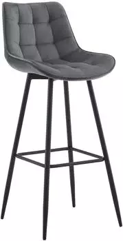 CLP Dartford Barhocker gepolstert, R&uuml;ckenlehne, Metall, dunkelgrau (324336)
