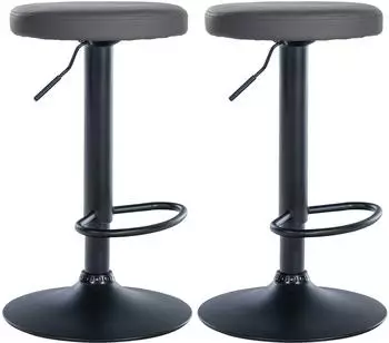 CLP Ponte Barhocker Kunstleder, drehbar, h&ouml;henverstellbar, 2er-Set, grau