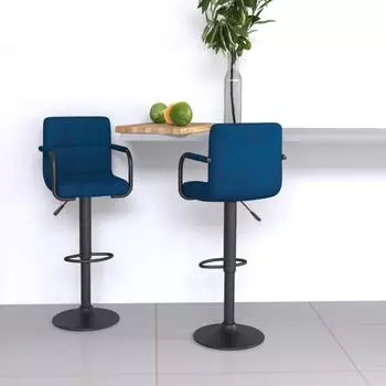 vidaXL Barhocker 2er-Set Blau Samt (334663)