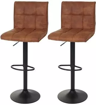MCW Barhocker -B13 2er-Set h&ouml;henverstellbar, Textil, vintage hellbraun (800000416818)