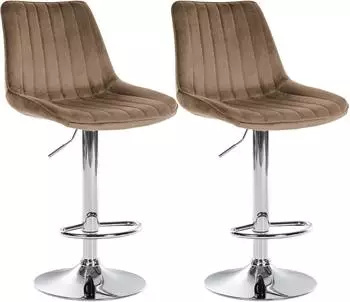 CLP Barhocker Toni Samt, h&ouml;henverstellbar, drehbar, 2er-Set
