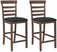 vidaXL Barhocker mit Kissen 2 Stk. Braun Massivholz Gummibaum