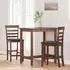 vidaXL Barhocker mit Kissen 2er-Set Braun Massivholz Gummibaum (4102538)