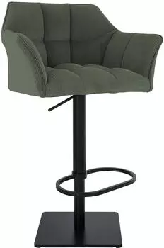 CLP Damaso Barhocker Cord, h&ouml;henverstellbar, gr&uuml;n/schwarz (326335)